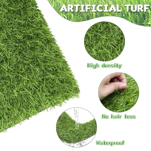12 Pack Chicken Nesting Box Pads - 12"x12"x1" Washable Artificial Grass Liners for Chicken Coop, Laying Hens, Pet Garden (Indoor/Outdoor Use) (12)
