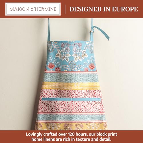Maison d' Hermine Aprons for women with Pocket 100% Cotton (27.50"x31.50") | Adjustable Neck Strap & long ties Apron Men Chef Wedding Cooking Gardening Server Maid - color: 003 - Marquise