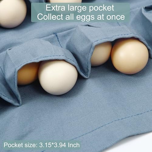 Egg Collection Apron with 18 Pockets for Gathering Chicken Duck Goose Eggs | 18 Pockets, Egg apron for gathering chicken duck goose eggs, Farm, Blue