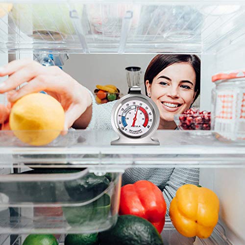 2 Pack Refrigerator Thermometer, 30-30°C/20-80°F, Classic Fridge Thermometer Large Dial with Red Indicator Thermometer for Freezer Refrigerator Cooler - size: 2pack