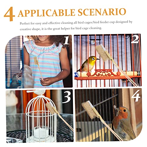 ibasenice 1set Bird Cage Cleaning Brush Handle Wire Cleaner for Maintenance for Bird Owners to and Fecal Practical Cleaning Tool - size: 22X3X2CM