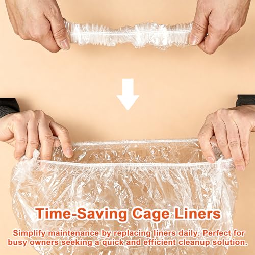 50 Pcs Bird Cage Liner, Leak-Proof Bird Cage Liners 14.17 * 10.23inch, Rabbit Litter Box Liners, Quick Cleanup Essential for Small Animals Indoor Use