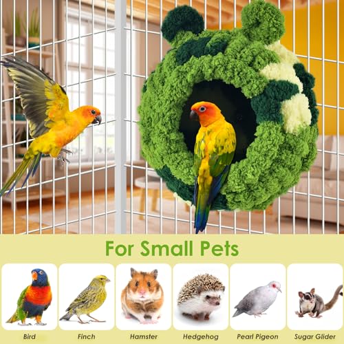 KATUMO Conure Nest, Bird Breeding House Cockatiel Snuggle Hut for Budgie, Parakeet, Cockatiel, Conure, Lovebird, Canary, Finch, Hamster, Small Pets - size: L (Green)
