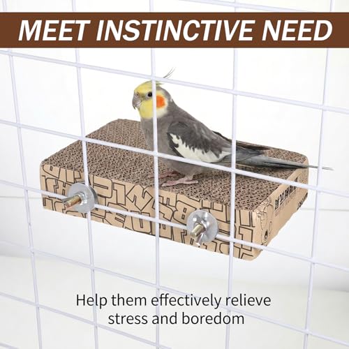 YUXIANLB 7.3 Inch Paper Bird Toys, Parrot Perch Platform Clean Beak | flat grinding stand cage, reduce boredom, Release Stress, conure paw shredder toy, parakeet cockatiel conure mynah