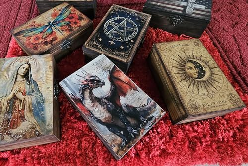 RK Collections Wooden Trinket Jewelry Boxes (Dragon) - style: Dragon