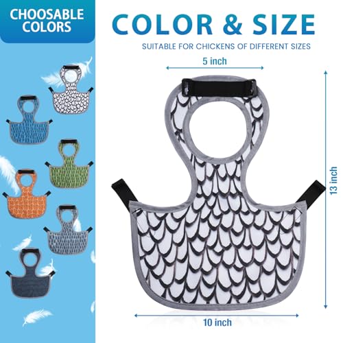 Chicken Saddle for Hens - Chicken Aprons for Hens With Adjustable Straps, Chicken Aprons & Vest Jacket for Hens - style: White Feather