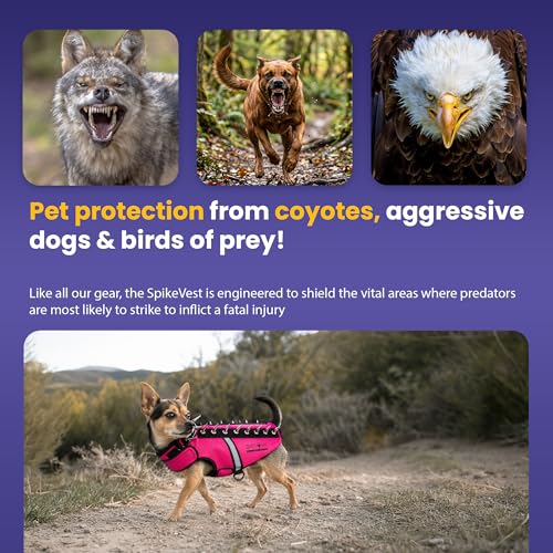 CoyoteVest SpikeVest Dog Harness, Made in the USA, S-Yellow | Stab-Resistant Protective Vest | Coyote Vest for Dogs | Defends Against Coyotes, Dogs, Birds of Prey | Reflective Safety - color: Yellow, size: Small