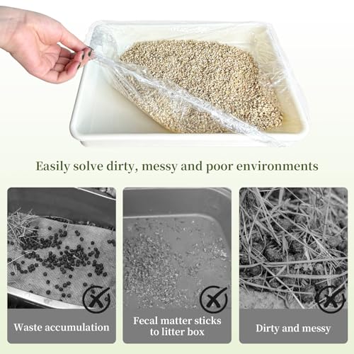 Disposable 50 pcs Small Animal Cage Liners | Rabbit Tray Film Liner Bunny Litter Pan Bags Guinea Pig Cage Toilet Plastic Film for Bird Hamster Chinchilla Hedgehog - size: Small - L+W ＜ 27''