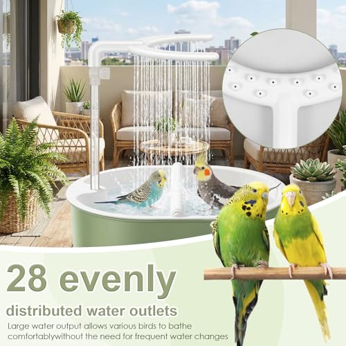 Electric Parakeet Bird Bath for Cage Indoor, Bird Shower Bath Large Capacity Circulating Water USB Electric Circulating Water Bird Bathtub for Lovebirds, Cockatiels, Finches, Conure & Budgies