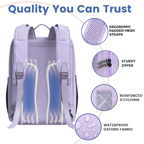 Baby Shower Gifts for Mom - Diaper Bag Backpack - 16 Organizer Pockets Baby Diaper Bag w/ Insulated Bottle Holders & Wipes Pocket, Large Capacity Baby Bag Backpack - Waterproof & Easy to Clean, Purple - color: K. Purple, style: Classic