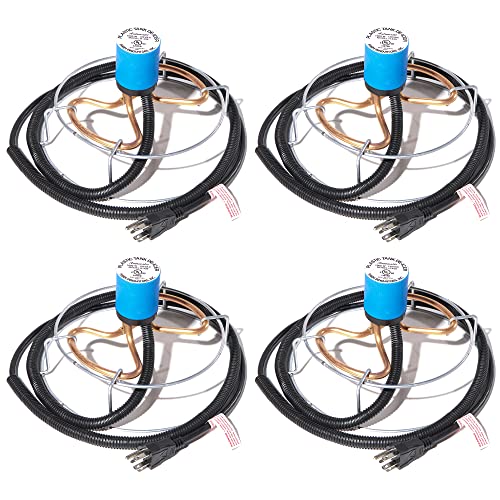 Farm Innovators 4 Pack Submergible Tank De-Icer, 1000W Water Deicer- Ice-N-Easy Design with Protective Cage for Plastic or Metal Livestock Water Stock Tank - color: 1000 Watt, size: 4 Pack