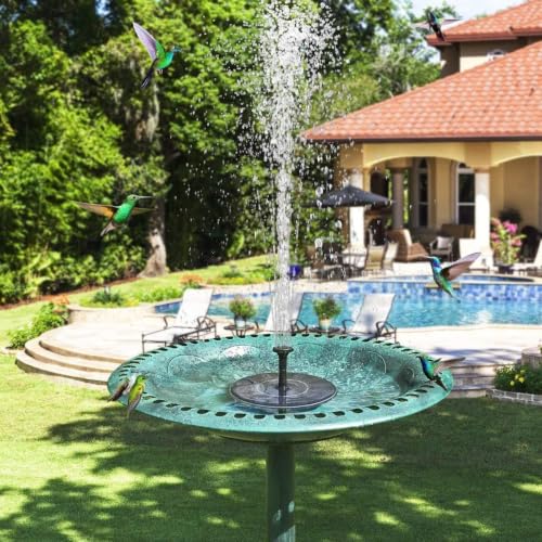 Solar Fountain Water Pump for Bird Bath, New Upgraded Mini Solar Powered Fountain Pump 1.5W Free Standing Solar Panel Kit Water Fountain for Garden, Pond, Pool, and Outdoor - color: Solar Water Fountain 1.5w