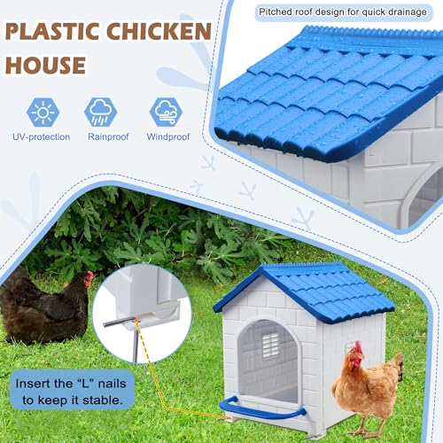 Nesting Boxes for Chicken, Plastic Single Compartment Chicken Nesting Box | for Laying Eggs for Hens, Ducks and Poultry - Blue - color: Blue