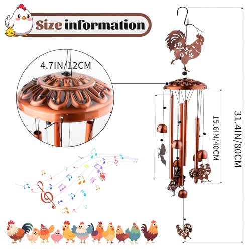 Large Chicken Toys for Coop, Chicken Wind Chime Enrichment Toys, Hanging Chick Peck Toy with Colorful Bells, Home Garden Musical Coop Accessories - style: C