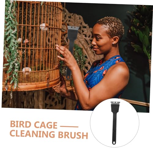 Yardwe Stainless Steel Bird Cage Cleaning Brush Scraper Bird Droppings Removal Tool for Easy Cleaning of Birdcages and Accessories