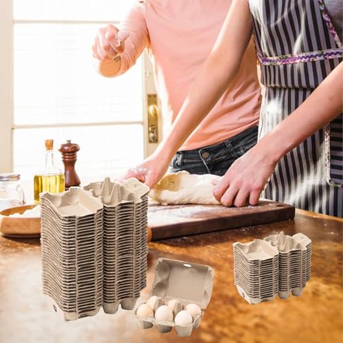 40 Pack Egg Cartons Cheap Bulk, 2x3 Style Reusable Egg Cartons Bulk | Empty Natural Paper Pulp Egg Cartons, Sturdy Design Egg Carton for Fresh Chicken Eggs