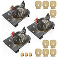 Roll Away Chicken Nesting Box,Lockable Fake Egg & Jute Pad – 2-Height Adjustable Slope – Fits Inside 14"+ Coops – Small to Medium Breeds(3PC)