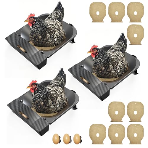 Roll Away Chicken Nesting Box,Lockable Fake Egg & Jute Pad – 2-Height Adjustable Slope – Fits Inside 14"+ Coops – Small to Medium Breeds(3PC)