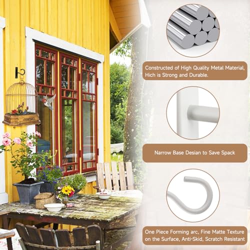 2Pack 2.5In Ceiling Hooks for Hanging Plant, Wall Hanger Plant Holder White | Hang planters, flower baskets, wind chimes, lanterns, lights, bird feeders; metal hook for indoor & outdoor porch, home decor - size: 2.5Inch 2Pack-White