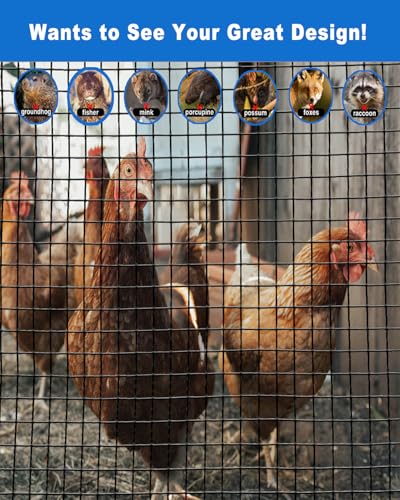 Black Hardware Cloth 1/2 in 72 x 50 ft 19 Gauge Wire Mesh | Vinyl coated welded wire, Stronger Welds, Uniform Mesh, Chicken Coop, Garden Fence, Gopher Barrier - size: Black 1/2" 72" x 50' 19Ga