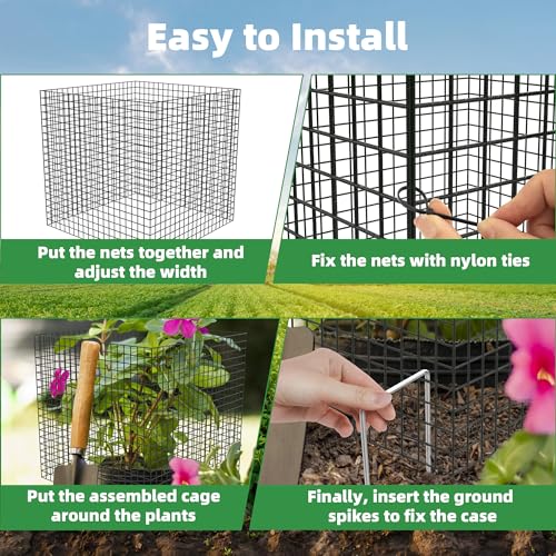 UNIFAMILY 20 Pcs Plant Protectors from Animals, 5 Packs Metal Wire Plant Cage, Garden Protector Cage from Deer, Mesh Garden Protector from Rabbits, Chicken Wire Plant Covers from Animals - size: 20 Pcs Plant Protectors