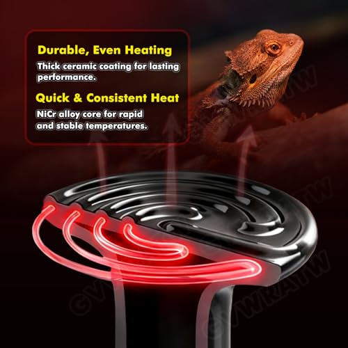 Non-Light Emitting Heating Ceramic Heat Emitter 0.25 inch-75mm - 50W Reptile Heat Lamp (2-Pack) for Terrariums, Brooders & Incubators, Turtle, Lizard, Bearded Dragon, Snake, Small Pets - E26 - color: 50 Watt, size: 75 mm