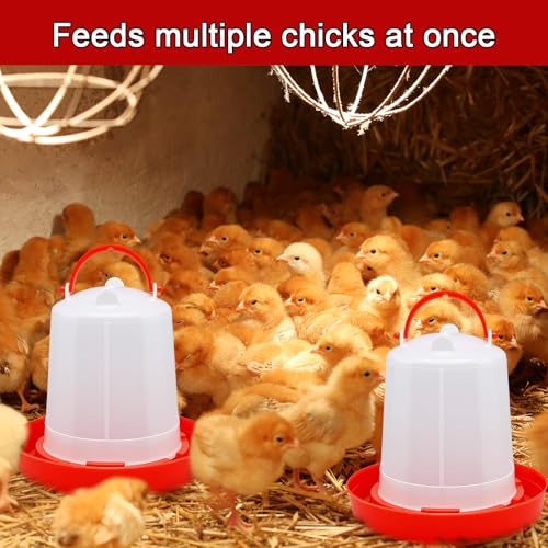 Funnymoom 12 Pack 1.5L Poultry Feeder Chick Waterer Kit Feeding and Drinker Bulk for Small Baby Chicken Duckling Goose Pigeons Quail Coop Accessories(Watering) - style: Watering