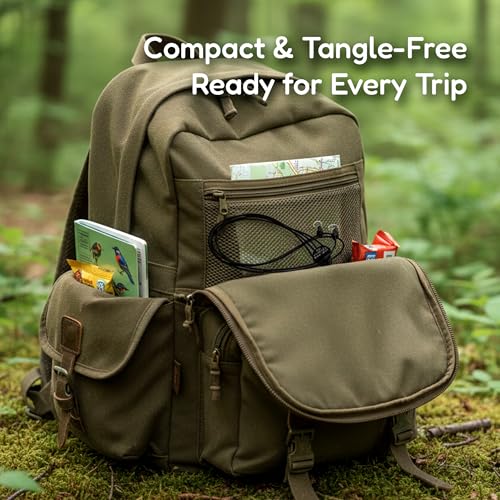 Premium Binocular Harness - Adjustable Chest Strap for Hunting, Birding & Hiking - Comfortable Waterproof Quick-Release System (Black) - color: Black
