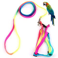 Hypeety Bird Harness and Leash with Buckle Adjustable Bird Vest for Outdoor | Adjustable chest 5.1-12.9'', adorable rainbow design, escape-proof buckles, anti bite training rope for macaw/large bird, M - size: 0.39 × 47.24 in