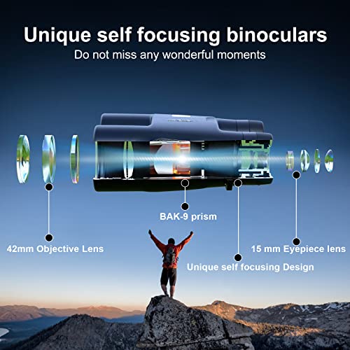 10x42 Focus-Free Binoculars,Professional High Powered HD Large View Focus-Free Binoculars,with BAK-9 Prism FMC Lens for Bird Watching Hunting Trave Watching Sport Events
