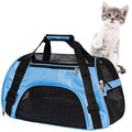 MuchL Pet Carrier Soft-Sided Carriers for Cat Carriers Dog Carrier for Small Medium Cats Dogs Puppies Pet Carrier Airline Approved Cat Dog Pet Travel Carrier (Small, Blue) - color: Small-Blue