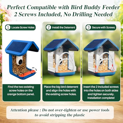 Double Arc Anti Perch Fence Compatible with Bird Buddy Feeder, White Large Bird Perch Barrier & Shield Accessories, Keep Feeding Area Clear for Small Birds