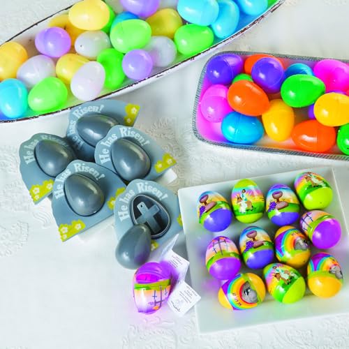 Fun Express Resurrection Eggs 12 Pack - Christian Easter Egg Stuffers with Holy Week Story for Kids | Religious Easter Basket Filler for Egg Hunt | Pre Filled Easter Eggs Bulk for Church & Family