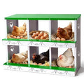 Chicken Nesting Boxes Rollout Egg Collection 6 Compartment Green - color: Green, size: 33.6"L x 5.5"W x 14.7"H