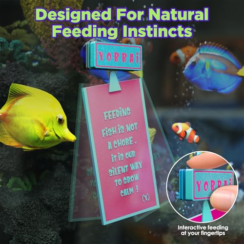 YOBBAI Magnetic Seaweed Feeder, Swinging Motion Nori Feeder, Seaweed Clip for Tangs Angels Freshwater and Shrimp Tanks (Blue & Pink) - color: BLUE & PINK