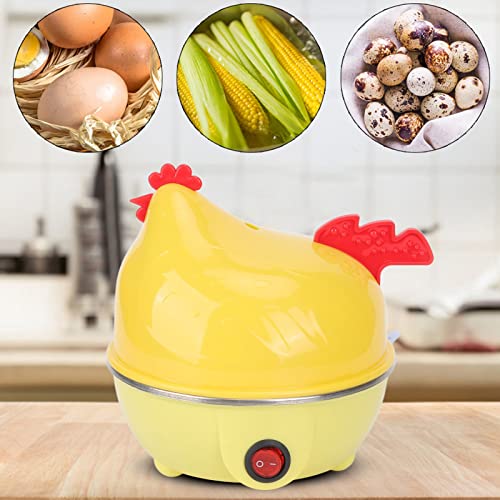 Electric Egg Cooker, Multifunction Chicken Shape Rapid Egg Boiler with 7 Egg Capacity Automatic Shut Off Mini Breakfast Machine Kitchen Utensil