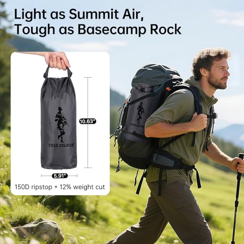 FREE SOLDIER Waterproof Camping Tarp Shelter Awning | Lightweight, Compact, Quick Setup, Waterproof Sun Shelter Campingtarp,For Backpacking, Beach, Travel and Outdoor Activities - color: Gray 10×10.5ft