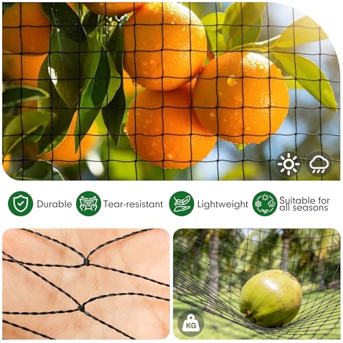 50 x 100 ft Bird Netting for Chicken coop 2.4" Mesh Poultry Netting, Protects Garden, Fruit Trees & Poultry from Birds & Small Animals