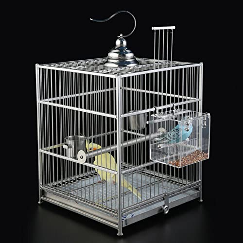 Automatic Bird Feeder No Mess Bird Cage Pet Feeder Seed Food Container for Parakeet Canary Cockatiel Parrot Finch Canary Acrylic (5.1 x 5.1 x 4.3 inch) - size: 5.1 x 5.1 x 4.3 inch