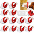 12PACK No Waste Chicken Feeder Ports - DIY Chicken Feeder Kit with Hole Saw - Chicken Feeder Cups for Bucket,Barrels,Bins,Troughs - size: 12 port with holesaw