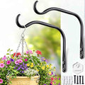 Lifyzoon 6" Outdoor Plant Hangers Brackets, 2-Pack Metal Wall Hanger | Hold 15lbs, Rust-Proof Iron Plant Brackets, Easy Installation, for Hanging Baskets, Bird Feeders, Wind Chimes, Lanterns - size: 6Inch-2Pack