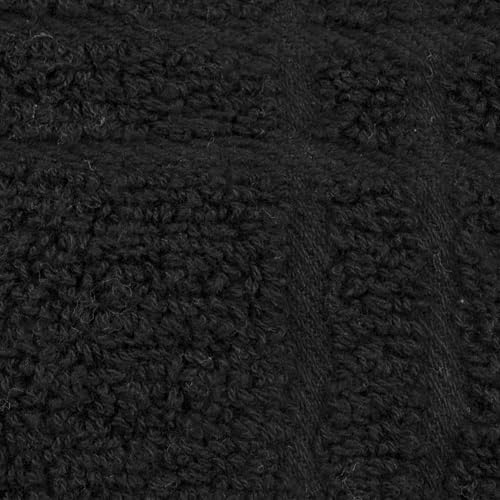 Ritz Premium 100% Cotton Solid and Multi Check Kitchen Tie Towel, Absorbent, Super Soft, and Fast Drying Hang Towel, Set of Two, Black - color: Black, size: Solid & Multi Check - 2 Piece