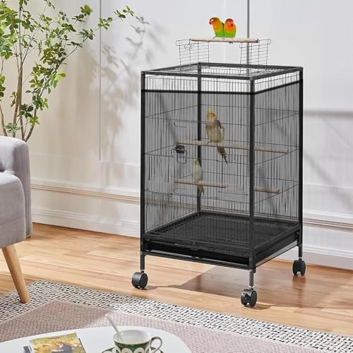 ASOCEA 2 Pack Bird Cage Seed Catcher, Parrot Parakeet Macaw African Grey | Two nylon skirts let you wash one while using the other on parrot or macaw cages without daily cleaning gaps - color: Black & White