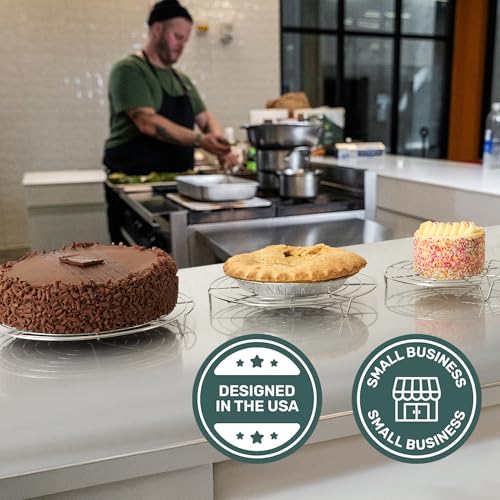 3 Set Round Cooling Racks for Baking (7.5, 9 & 10.5 Inch) | Oven & Dishwasher-Safe, 100% Stainless Steel, Steaming and Baking Rack , Fits Air Fryer, Pressure Cooker & Cake Pan - size: Round Rack 3-Pack