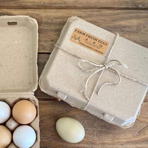 Farm Eggs Laid On Stickers,1 x 2.6 Inch Farm Eggs Collected Date Stickers for Egg Handling Instructions (360 pcs)