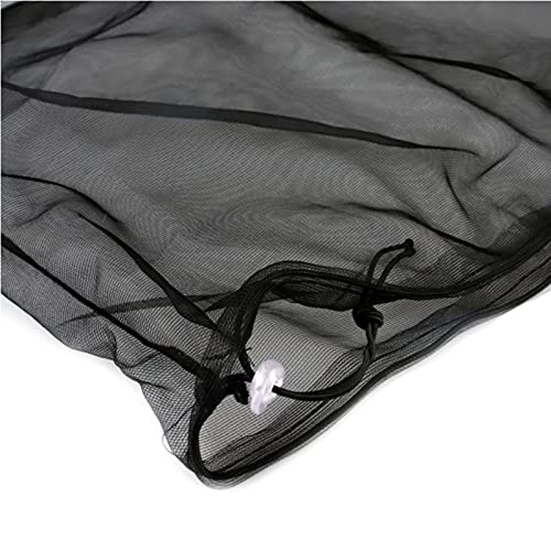Bird Cage Seed Catcher, Large Airy Gauze Seeds Bird Cage Cover Guard Adjustable Bird Cage Cover Birdcage Seed Feather Catcher Universal Birdcage Parrot Bird Nylon Mesh Net Cover(L-118x16 in, Black) - color: Black, size: Large