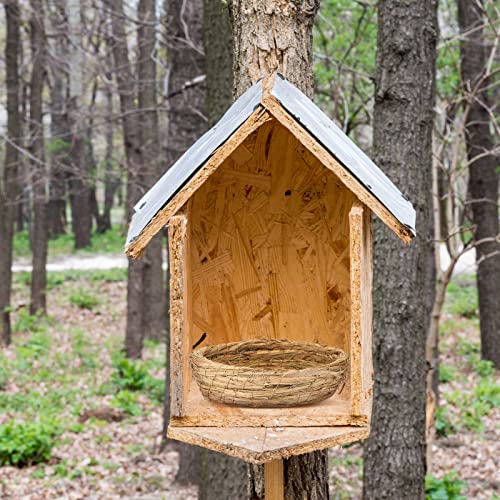 Patelai 4 Pcs Bird Nest Handmade Woven Flat Base Dove Bird House Breeding Nest Small Animal Cage Accessories for Pigeon Parrot Budgie Parakeet Cockatiel Hamster Gerbil Pig(8.66 Inch) - size: 8.66 Inch