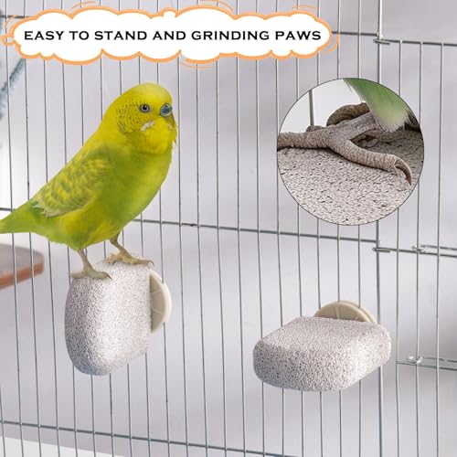 4pcs Bird Perch Stands Foot Claws Trimmer Beak Grinding Stone Parrot Climbing Chewing Toys Cage Accessories for Small Medium Birds Budgies Lovebird Conure (Small) - size: Small