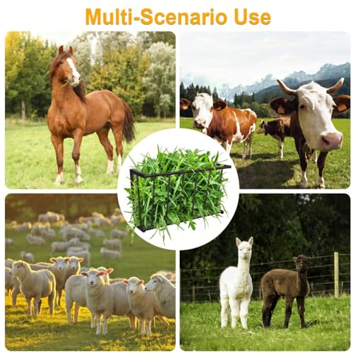 30" Wall Mount Hay Rack, 20 Gallon Capacity Livestock Feeder | Steel Hay Feeder& Blanket Holder , Metal Wall Hay Rack for Goats, Sheep and Storage
