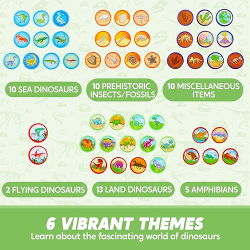 JOYIN 50PCS Dinosaur Stamps for Kids, 50 Different Designs, Fossils, Sea Dinosaurs, Stamps for Dinosaur Party Favor Bags, Classroom Prizes Stuffers, Treasure Box Toys, Birthday Gift - style: Dinosaur
